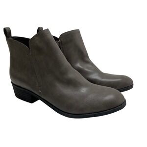 American Rag Cadee Womens Ankle Boots Grey Taupe Block Heel Booties Size 9.5 M